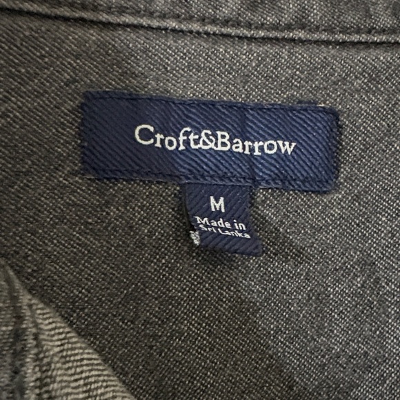 Croft & Barrow Dark Gray Denim Shirt - Picture 6 of 7